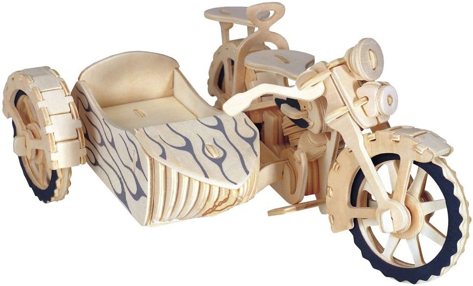 Мир деревянной игрушки Сборная модель "Мотоцикл с люлькой"