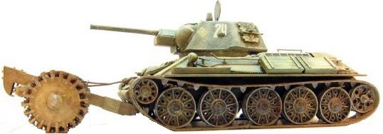 Звезда Сборная модель танка "Т-34/76 с минным тралом"