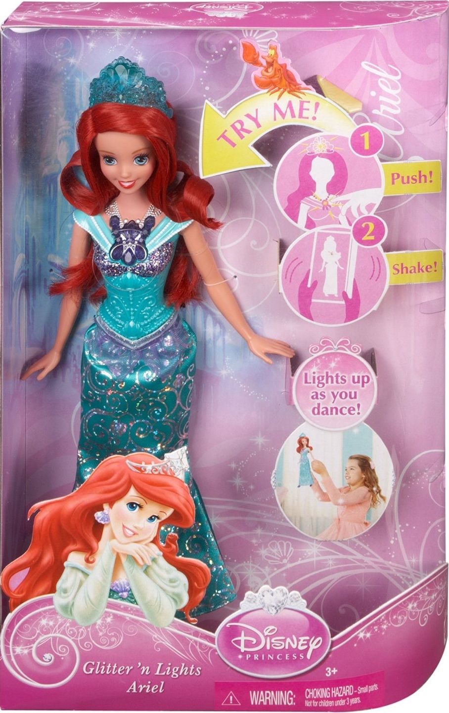 Mattel Кукла "Ариель. Принцесса Диснея" (Disney Princess Glitter’n’Lights Ariel)