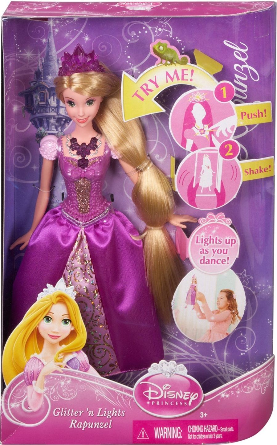 Mattel Кукла "Рапунцель. Принцесса Диснея" (Disney Princess Glitter’n’Lights Rapunzel)