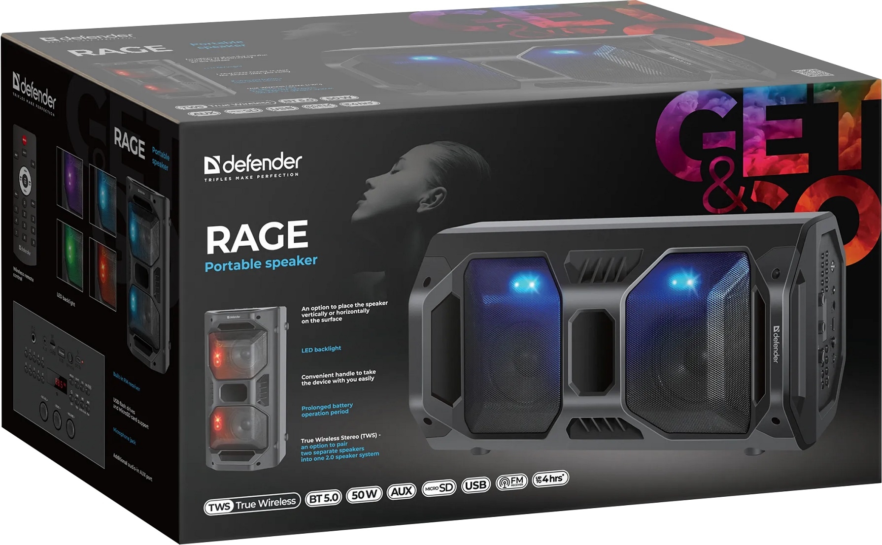 Defender Портативная акустика Rage