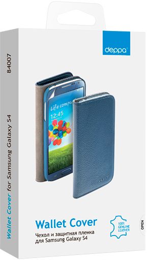 Deppa Чехол-книжка Wallet Cover для Samsung Galaxy S4 GT-i9500 и защитная пленка