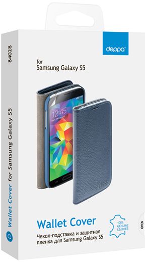Deppa Чехол-книжка Wallet Cover для Samsung Galaxy S5 G900F и защитная пленка