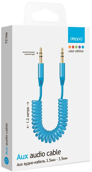Deppa Аудио-кабель AUX Slim витой 3.5 мм - 3.5 мм, 1.2м