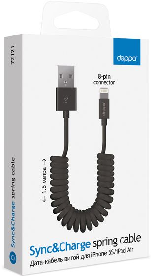 Deppa Кабель витой USB - Apple 8pin 1.5м