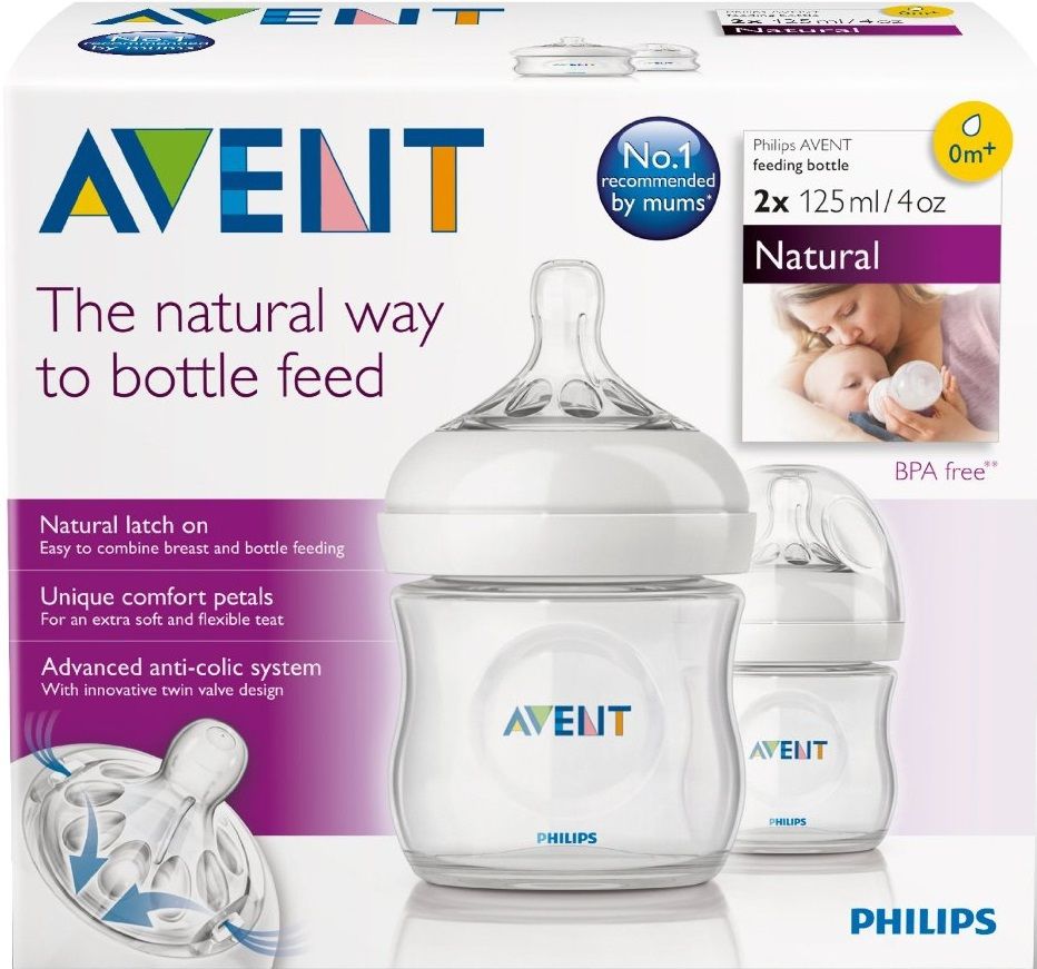 Philips Avent Бутылочки для кормления Natural 125 мл.