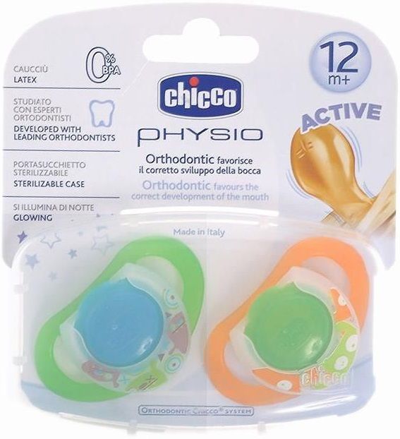 Chicco Пустышка латексная Physio (12 м+)