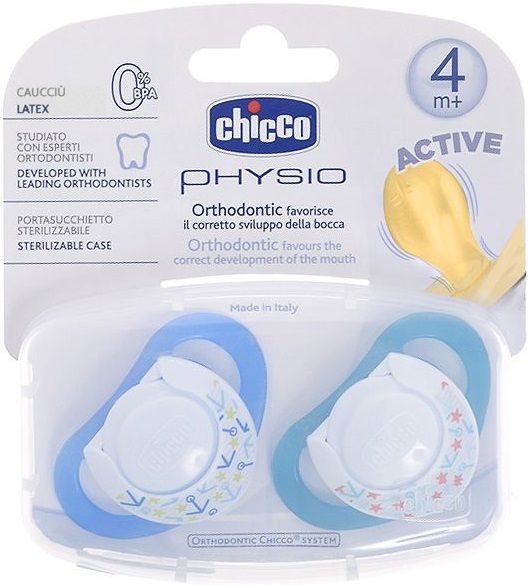 Chicco Пустышка латексная Physio (4 м+)