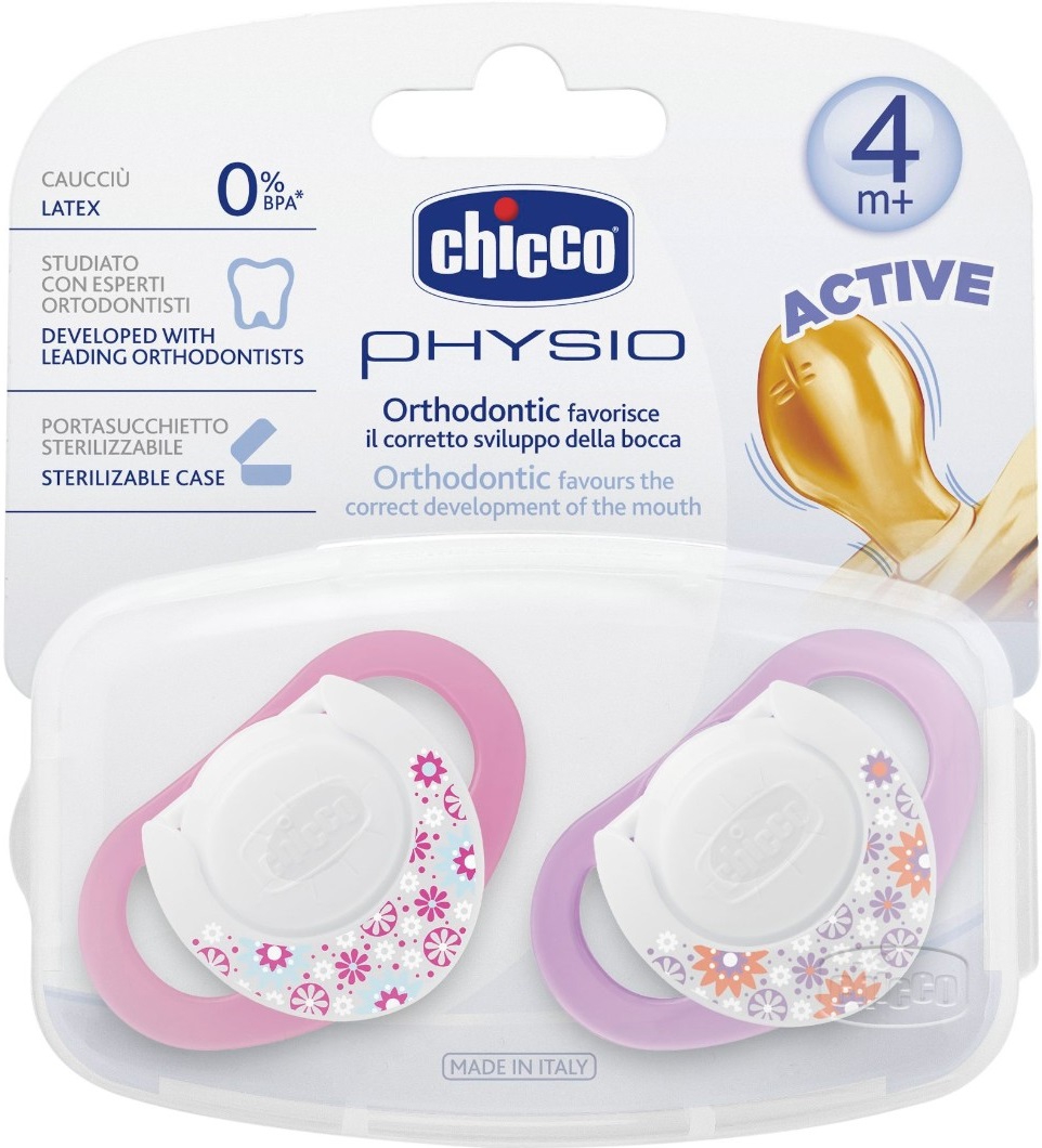 Chicco Пустышка латексная Physio (4 м+)