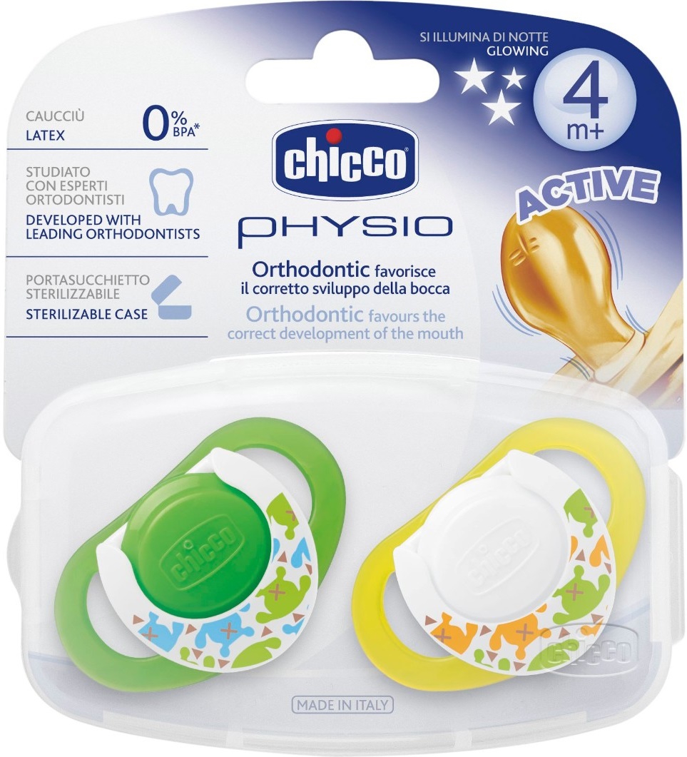 Chicco Пустышка латексная Physio (4 м+)