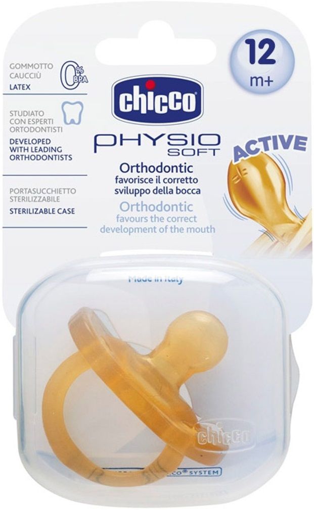 Chicco Пустышка латексная Physio Soft (12 м+)