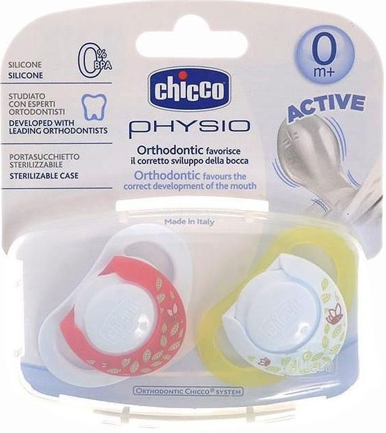 Chicco Пустышка силиконовая Physio (0 м+)