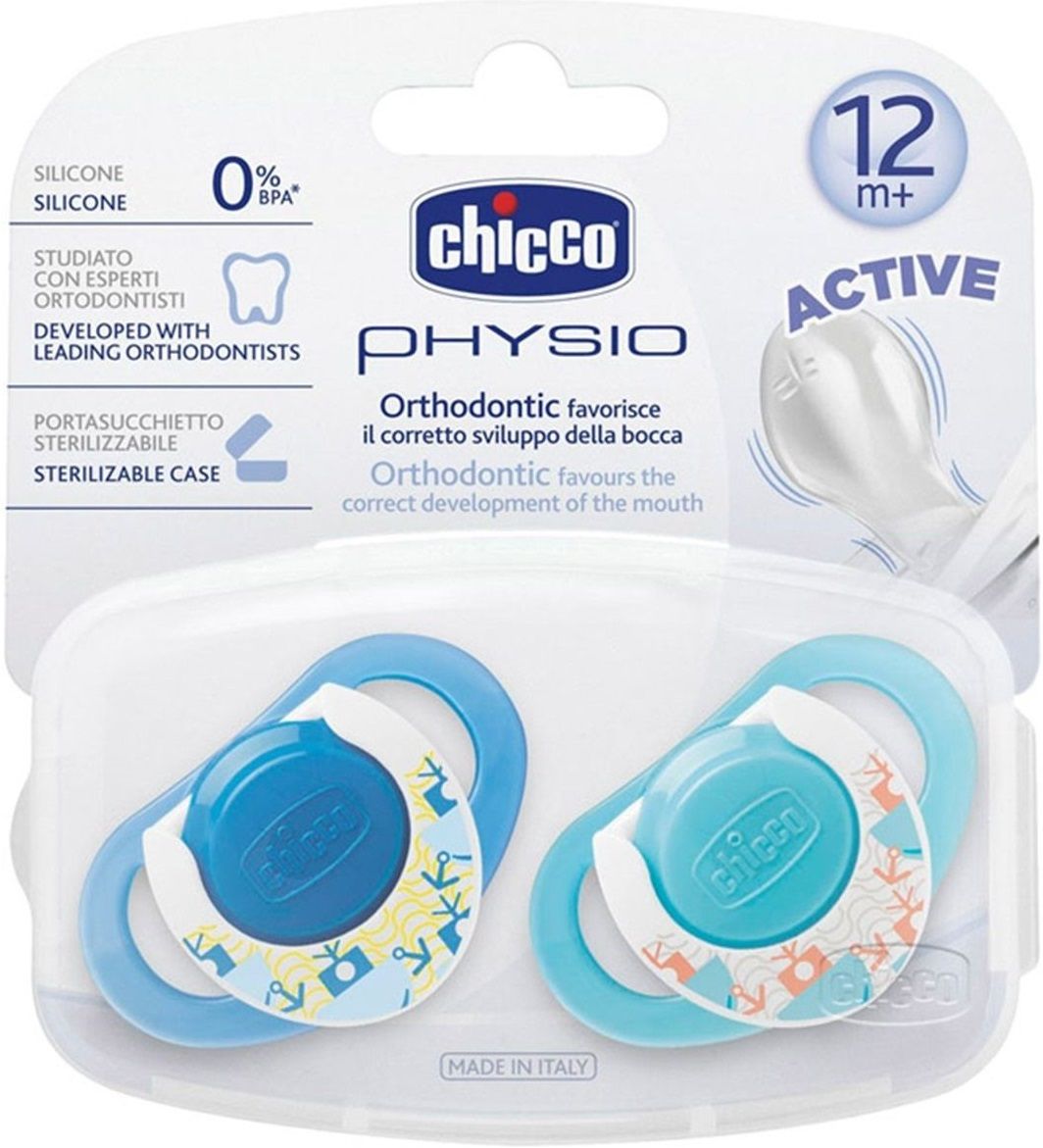 Chicco Пустышка силиконовая Physio (12 м+)