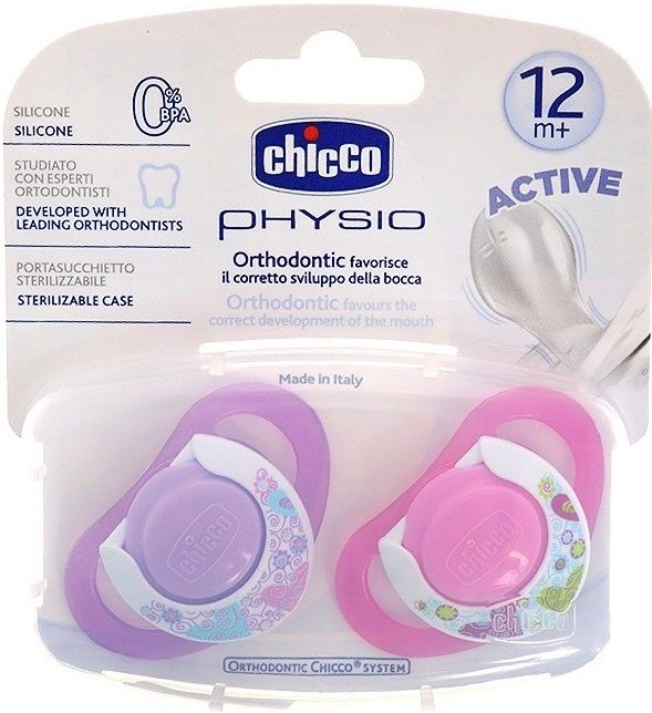 Chicco Пустышка силиконовая Physio (12 м+)