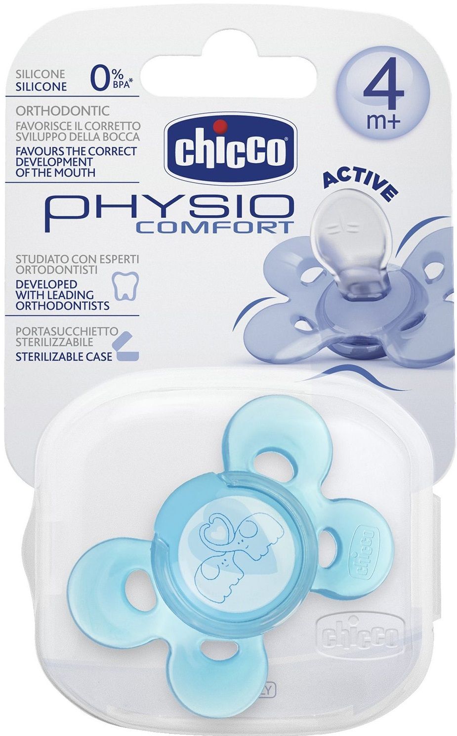 Chicco Пустышка силиконовая Physio Comfort (4 м+)