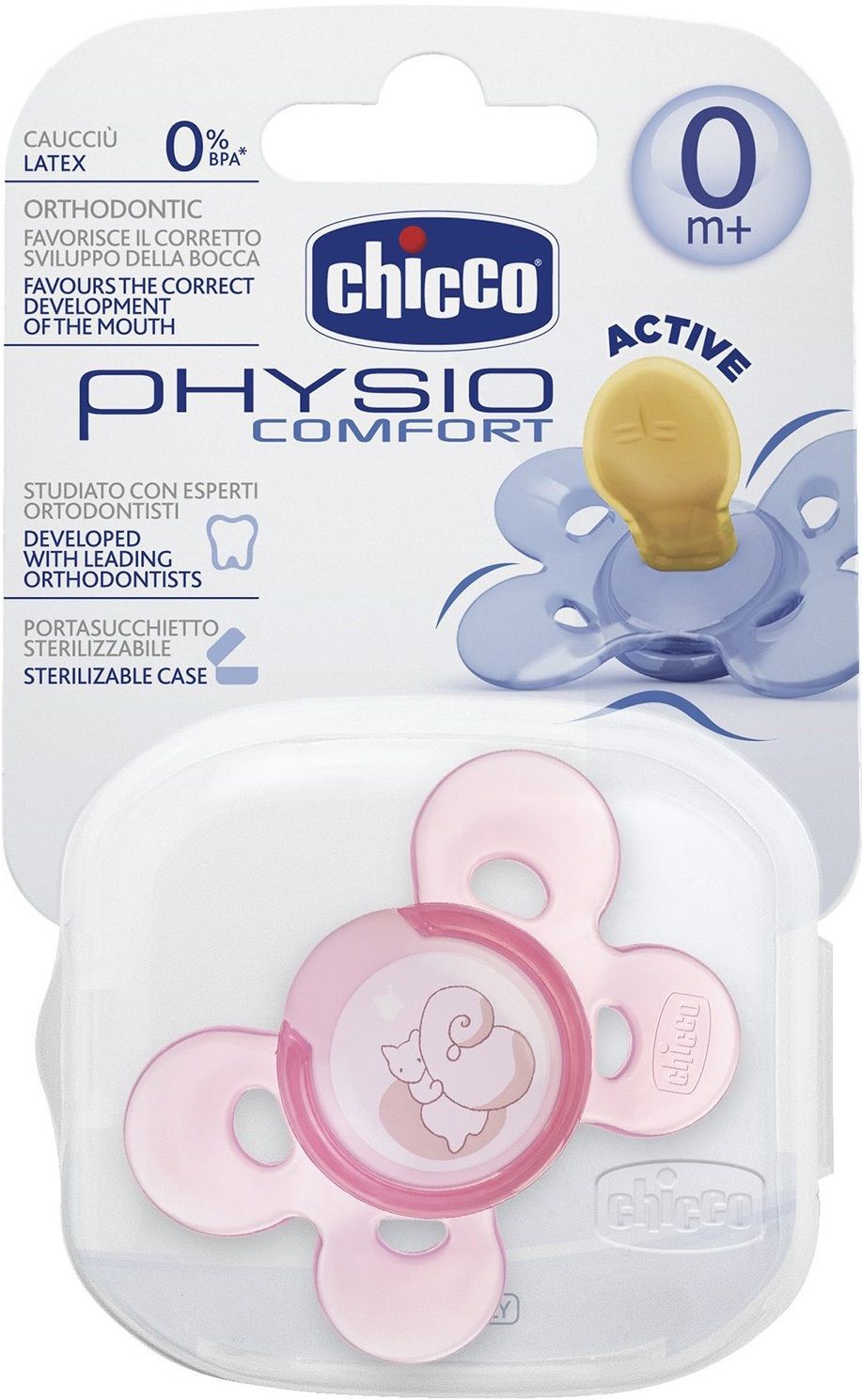 Chicco Пустышка латексная Physio Comfort (0 м+)