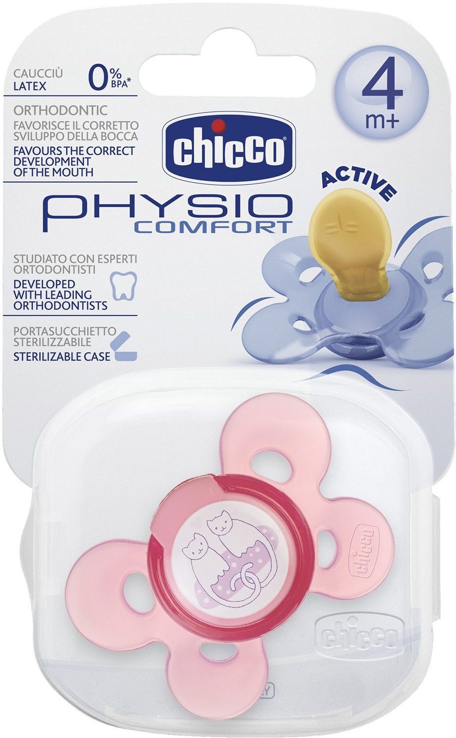 Chicco Пустышка латексная Physio Comfort (4 м+)