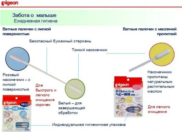 Pigeon Палочки ватные с липкой поверхностью