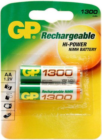 GP Аккумуляторы AA, 2шт. (GP130AAHC-BL(C)2, 1300 mAh)