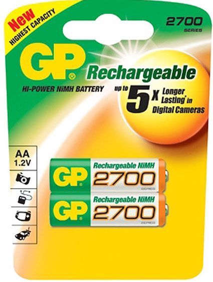 GP Аккумуляторы AA, 2шт. (GP270AAHC-UC2, 2700 mAh)