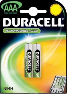 Duracell Аккумуляторы AAA, 2 шт. (HR03-2BL, 800 мАh)