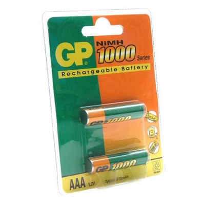 GP Аккумуляторы AAA, 2шт. (GP100AAAHC-BC2PET-G, 1000 mAh)