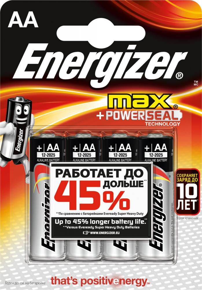 Energizer Батарейки AA Max, 4 шт. (LR6-E91)