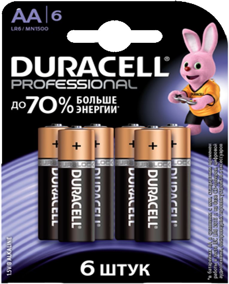 Duracell Батарейки AА Professional, 6 шт. (LR6-6BL)