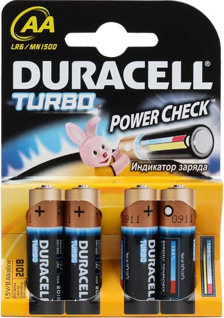Duracell Батарейки AА Turbo, 4 шт. (LR6-MN1500 4BL)