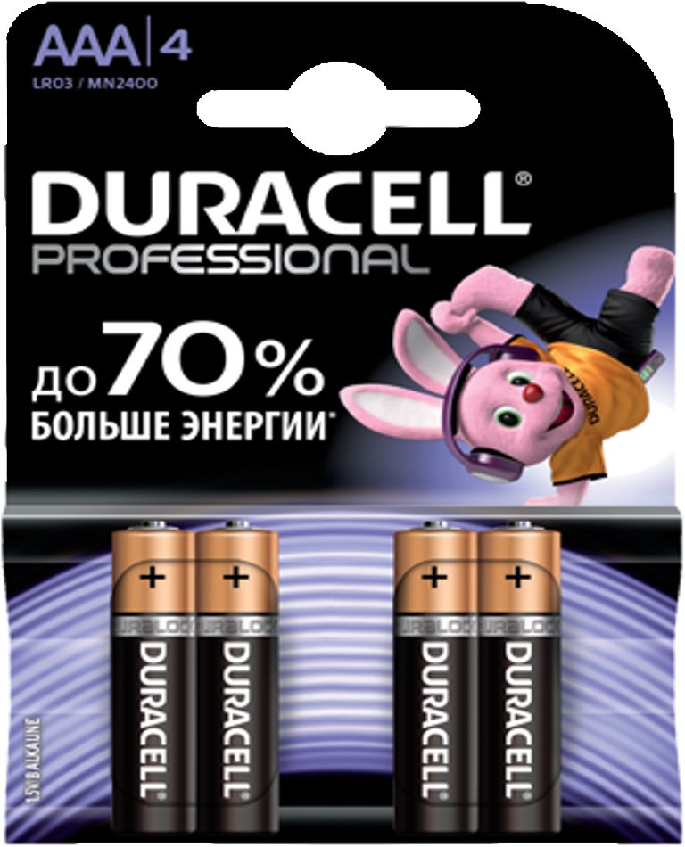Duracell Батарейки AАA Professional, 4 шт. (LR03-4BL)