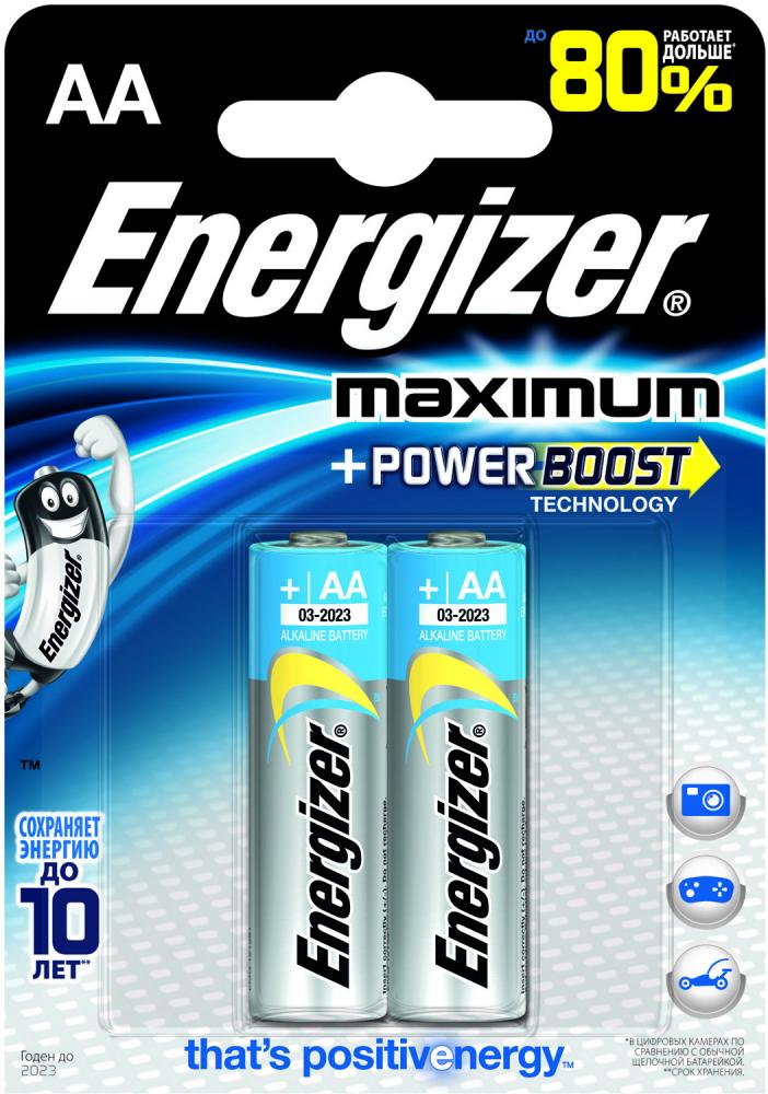 Energizer Батарейки Maximum AA, 2 шт. (LR06-FSB2)