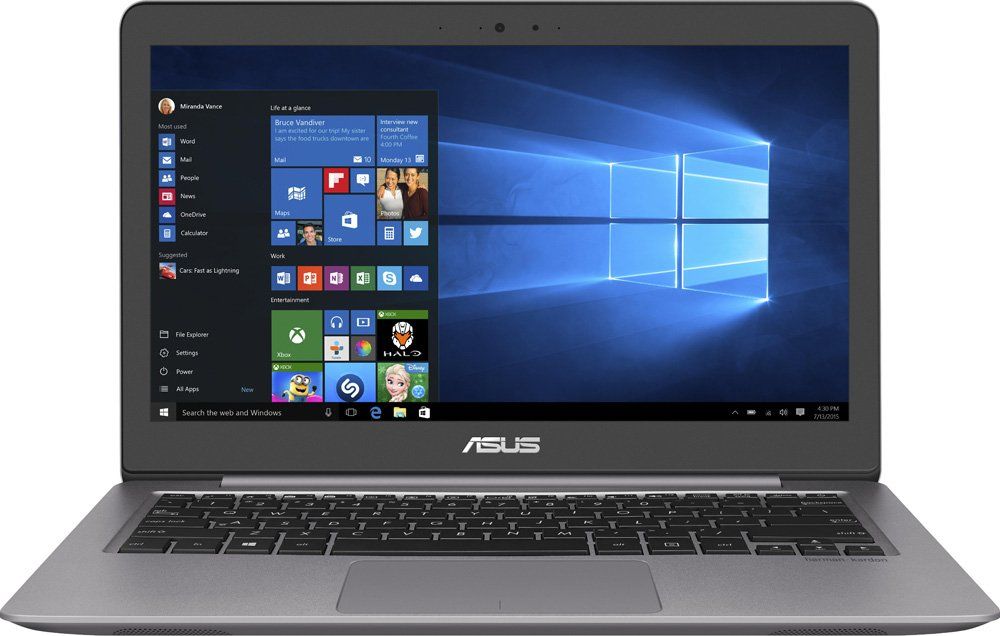 ASUS Zenbook UX310UA-FC784T (Intel Core i3 7100U 2400 MHz/13.3"/1920x1080/4Gb/256Gb SSD/DVD нет/Intel HD Graphics 620/Wi-Fi/Bluetooth/Windows 10 Home) 90NB0CJ1-M12200