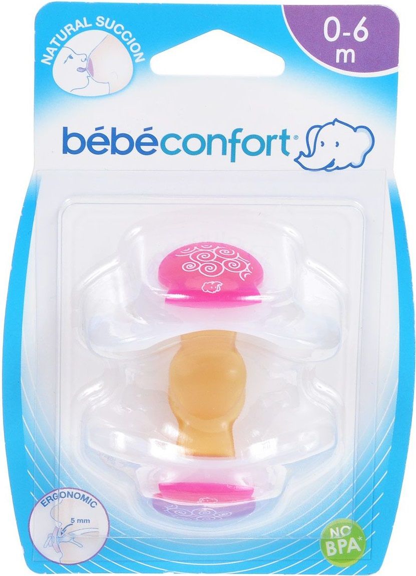 Bebe Confort Пустышки латексные Physio Dummies Т1, 0-6 мес.