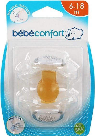 Bebe Confort Пустышки латексные Physio Dummies T2, 6-18 мес.