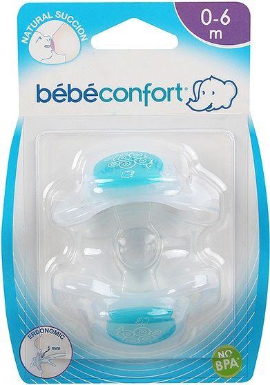 Bebe Confort Пустышки силиконовые Physio Dummies Т1, 0-6 мес.