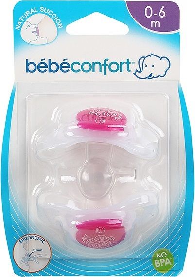 Bebe Confort Пустышки силиконовые Physio Dummies Т1, 0-6 мес.