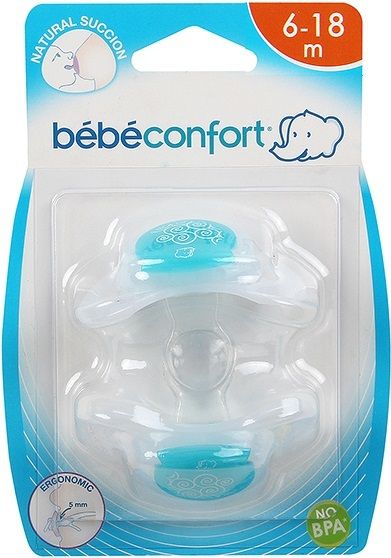 Bebe Confort Пустышки силиконовые Physio Dummies T2, 6-18 мес.