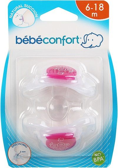 Bebe Confort Пустышки силиконовые Physio Dummies T2, 6-18 мес.