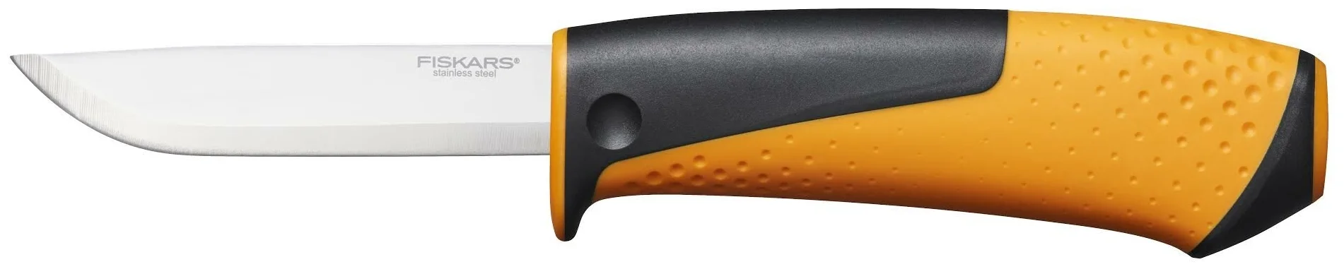 Fiskars Нож универсальный 1023618 [215х90мм; нерж; ножны-точилка; клипс]