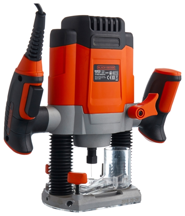 Black & Decker Фрезер ручной KW1200EKA-QS [1200Вт; 28000об.; 8/6мм; 55мм; Кейс+фрезы]