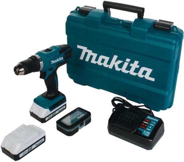 Makita Дрель-шуруповерт аккумуляторная DF457DWEX8 187651 18Вт., 2аккум., 1.5Ач., кейс., D-30667 биты