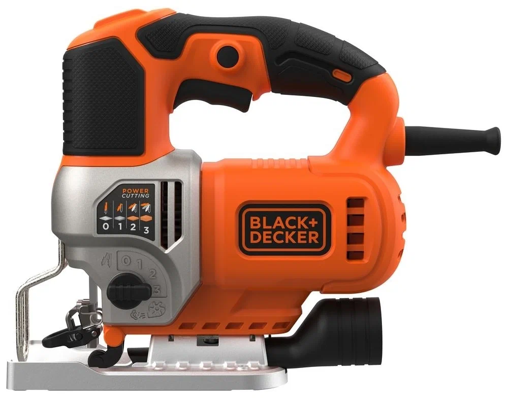 Black & Decker Электролобзик BES610K-QS, 650 Вт оранжевый/черный
