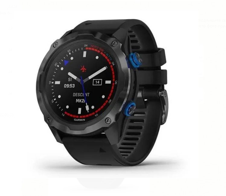 

Умные часы Descent Mk2i Titanium Carbon DLC with silicone band, черный (черный)