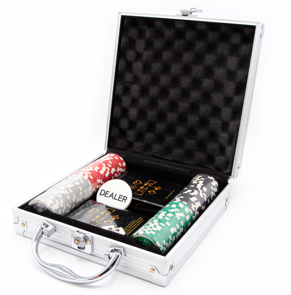 Фабрика Покера Набор из 100 фишек для покера с номиналом в кейсе