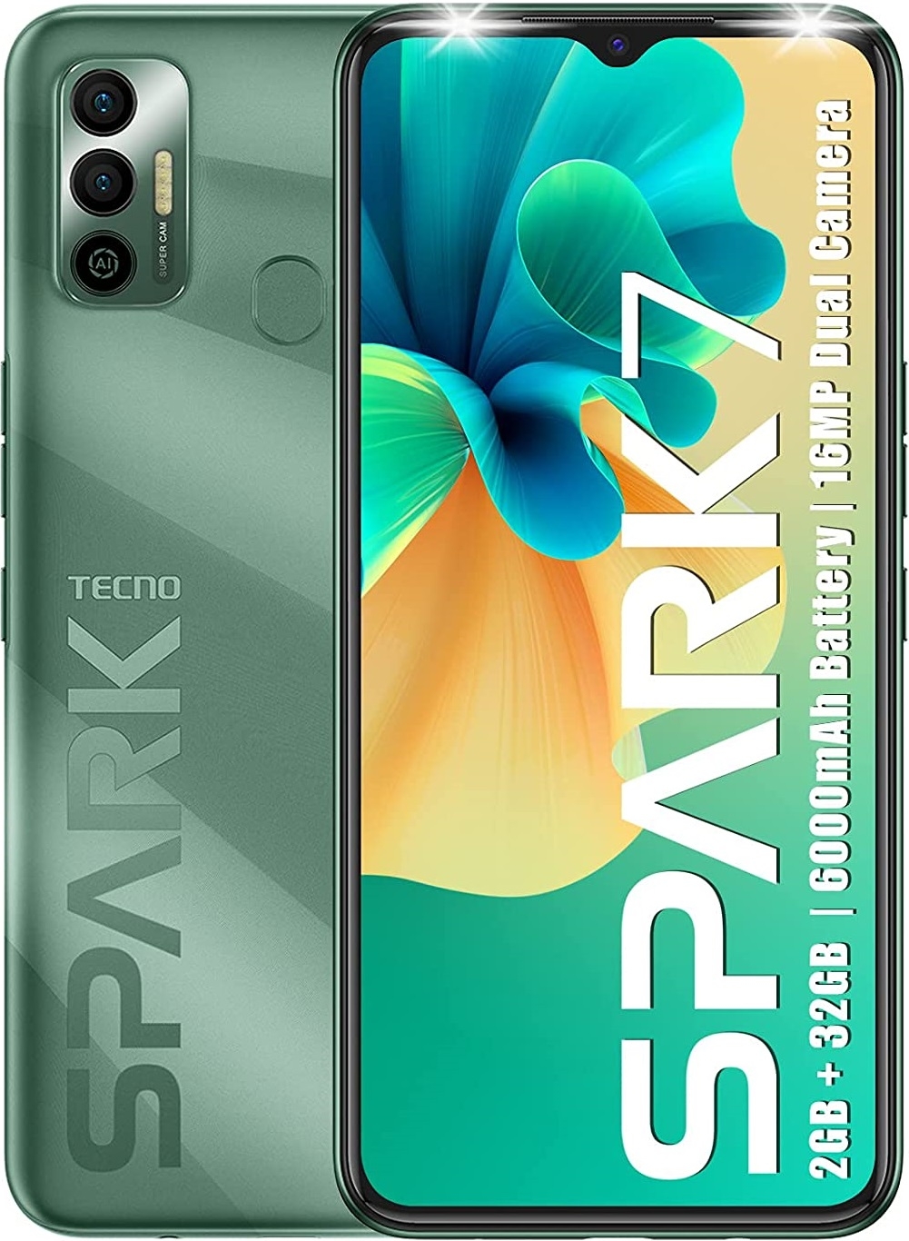 

Смартфон Tecno, Spark 7 4/128GB (зеленый)