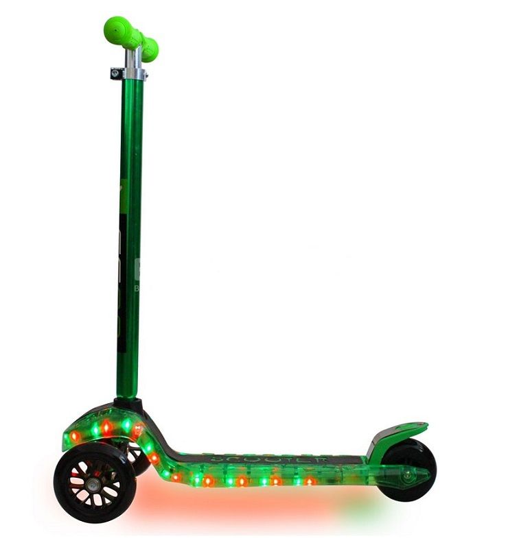 Y-Scoo Самокат Maxi Laser Show Metallic с подсветкой платформы
