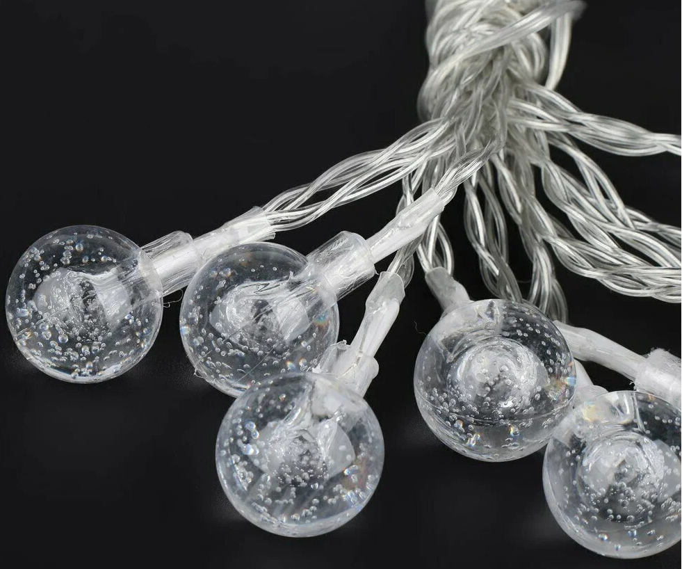 YIWU Электрогирлянда шарики с эффектом пузырьков, интерьерная 20 м., мультицвет