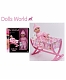 Dolls World Пупс "Хлоя" 25 см. мягкая с аксессуарами:кроватка и виниловое животное 