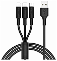 Hoco Кабель USB 3 в 1 (Micro + Lightning + Type-C) X25 1м