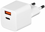 TFN Сетевое зарядное устройство Nano USB + Type, PD QC, 3A, 20W